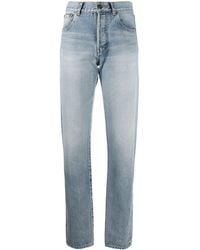 Saint Laurent - Gerade Jeans mit hohem Bund - Lyst
