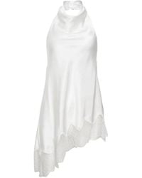 KENZIE KLAMBIE - Lace-Trim Halterneck Top - Lyst