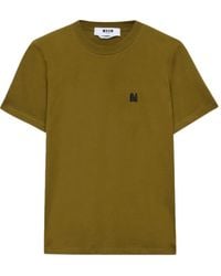MSGM - Logo-Embroidered T-Shirt - Lyst