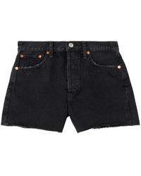 RE/DONE - Mid-rise Washed-denim Shorts - Lyst