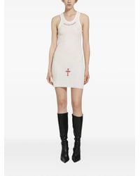 Daisy London - Embroidered Ribbed Mini Dress - Lyst