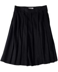 Miu Miu - Pleated Waxed Suede Skirt - Lyst