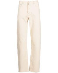 FRAME - Logo-Patch Straight-Leg Jeans - Lyst