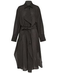 Yohji Yamamoto - Gingham Belted Shirt Maxi Dress - Lyst