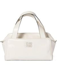 Miu Miu - Leather Top-Handle Zip Tote Bag - Lyst