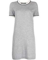 Paule Ka - Contrast-trim Knitted Dress - Lyst