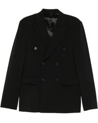 Amaranto - Double-Breasted Peak-Lapel Blazer - Lyst