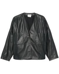 forte_forte - Bead-Embellished Leather Jacket - Lyst