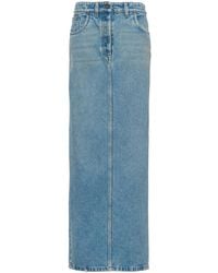 Prada - Denim Maxi-Rok Met Logo - Lyst