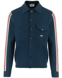 Autry - Stripe-Detail Logo-Embroidered Shirt Jacket - Lyst