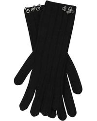 Pinko - Ribbed-Knit Safety-Pin Gloves - Lyst