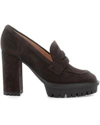 Gianvito Rossi - Loafer-Style Platform Heeled Pumps - Lyst