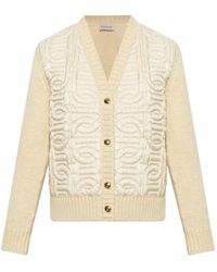 Moncler - Chain Quilted Padded V-Neck Cardigan - Lyst