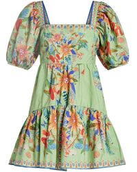 FARM Rio - Floral-print Cotton Mini Dress - Lyst