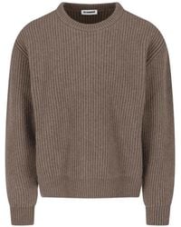 Jil Sander - Ribbed-Knit Crew-Neck Wool Sweater - Lyst