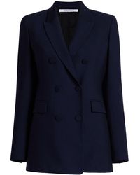 Another Tomorrow - Double-breasted Merino Wool Blazer - Lyst