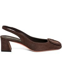 Santoni - 5Mm Suede Buckle-Detail Pumps - Lyst