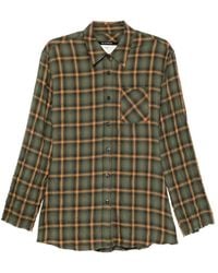 Song For The Mute - Check-Print Frayed Shirt - Lyst