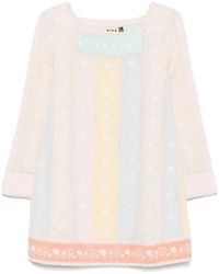 RIXO London - Kleid Mit Blumenstickerei - Lyst