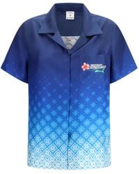 CASABLANCA - Cuban Collar Short Sleeve Shirt - Lyst