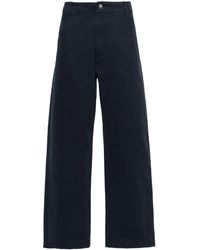 Emporio Armani - Pantalon en coton à coupe ample - Lyst