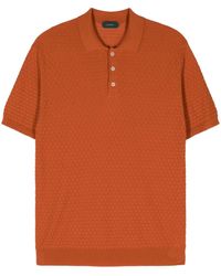 Zanone - Textured Cotton Polo Shirt - Lyst