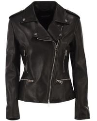 Dondup - Leather Biker Jacket - Lyst