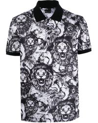 Billionaire - All-Over Lion-Print Polo Shirt - Lyst