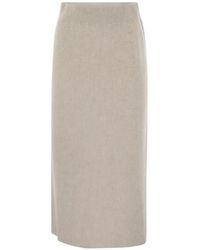 Brunello Cucinelli - Geribbelde Midi-Rok - Lyst