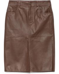 Jacob Cohen - Leather Midi Skirt - Lyst