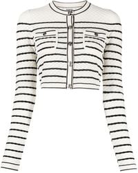 Sandro - Striped-pattern Cropped Cardigan - Lyst