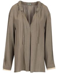 DURAZZI MILANO - Gathered-Neck Tie-Fastening Tunic - Lyst