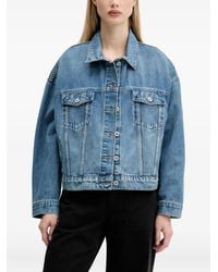 HUGO - Giacca Denim Con Logo - Lyst
