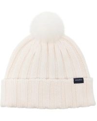 Woolrich - Ribbed-Knit Pom-Pom Beanie Hat - Lyst