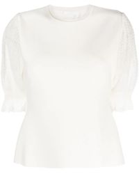 Chloé - Haut En Maille À Détails De Dentelle - Lyst