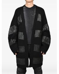 FILTH - Waxed-Stripe Ribbed-Knit Cardigan - Lyst