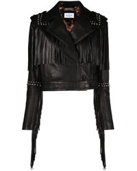 Philipp Plein - Fringed Cropped Leather Jacket - Lyst