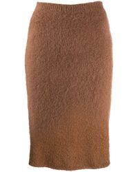 Versace Gonna a tubino in maglia - Marrone