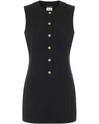Saint Laurent - Crystal-Embellished Sleeveless Mini Dress - Lyst