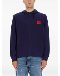 HUGO - Logo-patch Hoodie - Lyst