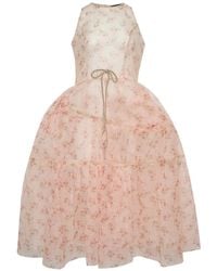 Simone Rocha - Floral-Print Tiered Midi Dress - Lyst