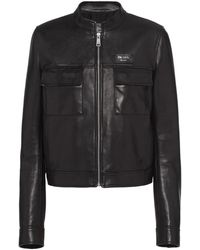 Prada - Zip-up Leather Jacket - Lyst