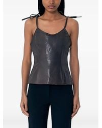 Our Legacy - Tie-Straps Leather Corset Top - Lyst