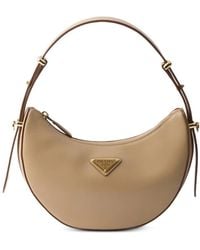 Prada - Mini Sac Porté Épaule Arqué En Cuir - Lyst