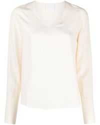..,merci - Buttoned-Cuffs V-Neck Blouse - Lyst