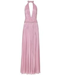 Costarellos - Juliette Crystal-Embellished Halterneck Gown - Lyst