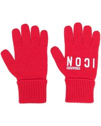 DSquared² Handschuhe mit Logo - Rot