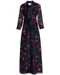 Sachin & Babi - Addison Floral-Print Chiffon Shirt Gown - Lyst