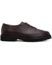Solovière - Edouard Lug Pebbled Leather Sneakers - Lyst