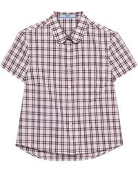 Prada - Chemise À Carreaux En Coton - Lyst
